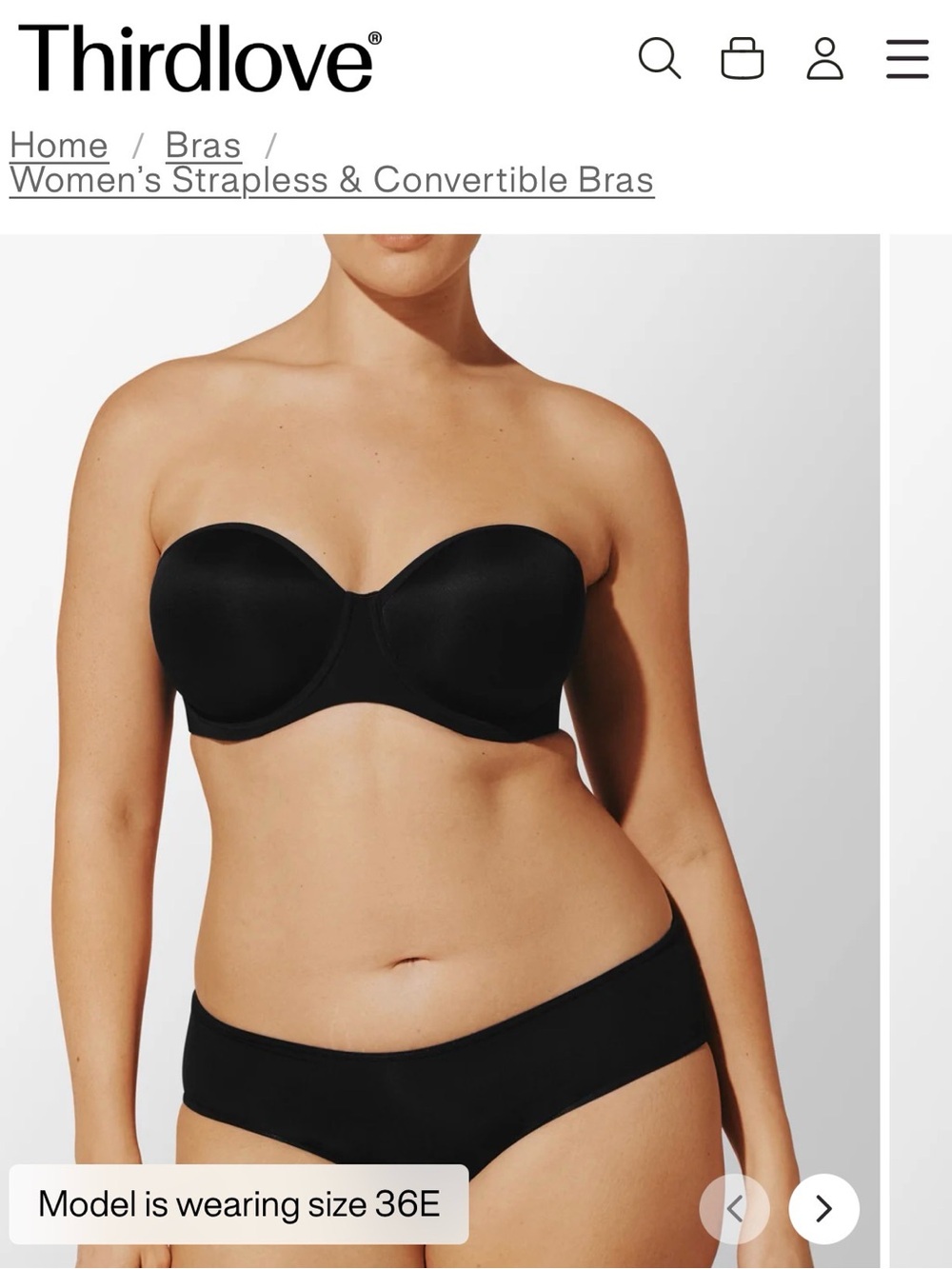 ThirdLove 24/7 Classic Strapless Bra - Black